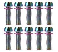 Uqezagpa 10Pcs M6x20mm Bike Stem Fixed Screws With Washers High Precisions Steels Bike Stem Bolts Top Cover Bolts Bicycles Top Cover Screw
