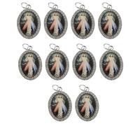 Uqezagpa 10Pcs Religion Oval Shape Pendant Charm Figure Metal Rhinestones Pendant For Necklaces Keychains Jewelry Making Religious Charm