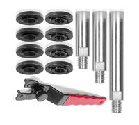 Uqezagpa 11Pc Angles Grinder Extension Shafts Set 5/8" 11 Thread Rotary Connecting Rod Adjustable Pin Wrench Flange Nut