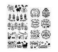 Uqezagpa 12 Pack Happy Easter Theme Painting Stencils Reusable Drawing Templates Hollow for Lovers Kids Boys Girls