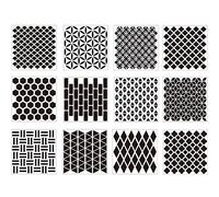 Uqezagpa 12 pcs Reusable Hollow Out Painting Stencil Set Drawing Template Graffiti