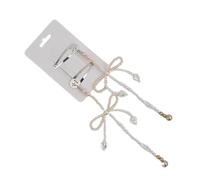 Uqezagpa 1Pair Fashionable Bow Hair Clip Simple Bowknot Hairpin Metal Pearls Bow Barrettes Elegant Hair Accessories