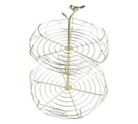 Uqezagpa 2/3 Layer Fruit Basket Countertops Vegetable Bowl Fruit Tray Metal Wire Holder Decorative Dessert Holder Organizers Metal Wire Display Tray Plate