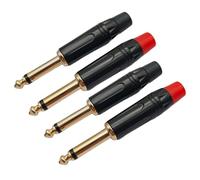Uqezagpa 2/4 / 6Pcs 6.35mm Solder Type Stereo Adapter 6.35mm Connector for Loudspeaker Guitar Microphones Cable Replacement Clear Sound Sound Outlet