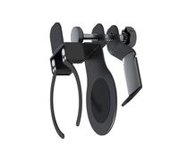 Uqezagpa 2 in 1 360°Swivels Cup Tray Cup Holder with Headsets Hook Durability Aluminum Clamp Mount Fit for 5-50mm Thick Desks Adjustable Under Desk Headsets Holder