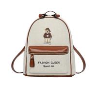 Uqezagpa 2025 Trendy Women's Backpack With Spacious Compartment And Ergonomic Strap Cartoon Pattern Shcool Bag For Student Fashionable PU Backpacks