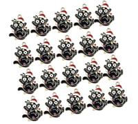 Uqezagpa 20Pcs Christmas Cats Charm For Handmade Jewelry Stylish Necklace And Pendants Gold Plated Alloy Accessories Jewelry Making Supplies