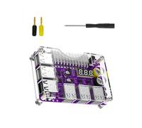Uqezagpa 24Pin Power Supply Development Board Adapter Acrylic Case Kits 12 Port USB2.0 3 Digit LED Display 12V Output