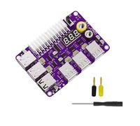 Uqezagpa 24Pin Power Supply Development Board Adapter Acrylic Case Kits 12 Port USB2.0 3 Digit LED Display 12V Output QC2.0 PC Connection Board