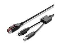 Uqezagpa 24V Powered USB To 3Pin Power Din Male USB2.0 B Male Data Power Cable Adapter For Barcode Scanning Accessories Supply