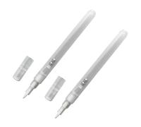 Uqezagpa 2Pcs Empty Pens Flat or Round Head Refillable Acrylics Empty Marker Empty Paint Pen for Painting on Wood Fabric