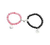 Uqezagpa 2Pcs Magnetic Parents Bracelets Relationship Distance Bracelet Heart Bead Bracelet Matching for Sun and Dad