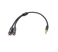 Uqezagpa 3.5mm Sound Adapter Y Splitter 3.5mm Cable Headsets 2 Female To 1 Male For Laptop Phone Earphone Headphone Microphone Metal Headphone Microphone Extension Cable