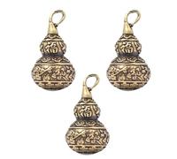 Uqezagpa 3 Count Gourd Charm Jewelry Making Necklace Pendant Brass Texture Suitable for and Craft Accessories Brass Part
