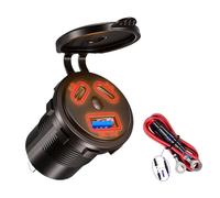 Uqezagpa 3-Port Car Charging Socket Double Type C PD45W and 18W USB Fast Charging Adapter for Marine Motorcycle
