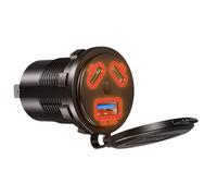 Uqezagpa 3-Port Car Charging Socket Double Type C PD45W and 18W USB Fast Charging Adapter for Marine Motorcycle