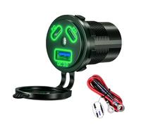 Uqezagpa 3-Port Car Charging Socket Double Type C PD45W and 18W USB Fast Charging Adapter for Marine Motorcycle