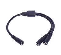 Uqezagpa 30cm DC5521 Y Splitter Power Cable DC5.5x2.1mm 1Female to 2 Female Extension Power Cord for CCTV LED