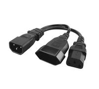 Uqezagpa 30cm IEC320-C14 Male Plug to IEC320 C13+ EU4.0mm Female Adapters Cord Y-splitter Power Converters Cable Extension
