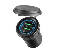 Uqezagpa 36W USB Car Charging with Switches and LED Light for 12V 24V Vehicles Including Car, Trucks, SUVs, Motorcycles,and