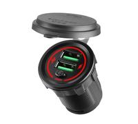 Uqezagpa 36W USB Car Charging with Switches and LED Light for 12V 24V Vehicles Including Car, Trucks, SUVs, Motorcycles,and
