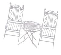 Uqezagpa 3in1 Iron Miniature Table and Chair Model for Crafting Dollhouses Display Craft Model Project Landscaping Dollhouses Table Set