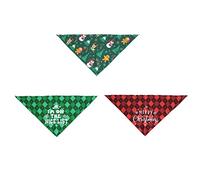 Uqezagpa 3Pcs Dog Christmas Bandana for Cat Collar Scarf Pet Neckerchief for Triangle Bibs for Small Large Dogs and Cats