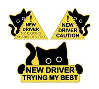 Uqezagpa 3Pcs Weather Decals Featuring Black Cats for Multiple Cars Bikes Night Driving Stickers