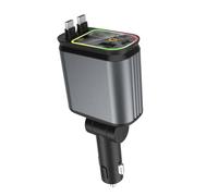 Uqezagpa 4 in 1 Car Charging Adapter with Star Projector Light Retractable Cable Double USB C & USB A Fast Car Charging