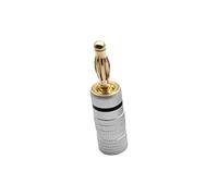 Uqezagpa 4mm Loudspeaker Banana Plugs Gold Plated Screw Lock Loudspeaker Connectors for Clear Auditory Easy