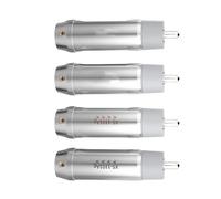 Uqezagpa 4pcs Music Plugs HiFi Plugs Silver Music Male to Male Silver Plugs for Home Theater Amplifiers