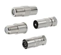 Uqezagpa 4Pcs RFs Coax Aerials Adapters F Male To TV9.5 Female Connectors For Cable Antennas Signals F Type Adapters Kit