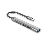 Uqezagpa 5 In 1 Type C Hub USB 3.0/2.0 Type C 10Gbps Data Transfer PD 60W Charging Perfect For Any Setting Aluminum Alloy USB Hub