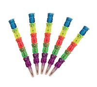 Uqezagpa 5 Pieces Cartoon Bear Building Block Pencils Stackable Pencils No Sharpening For Christmas Stocking Filler Drawing Pencil