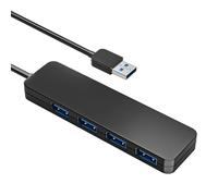 Uqezagpa 5Gbps Data Hubs USB Extender Multiport Adapter 4 Port USB3.0 Hubs For Laptop 4 In 1 USB 30cm/120cm Cable Portable Hub