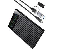 Uqezagpa 5Gbps UASP Accelerated 2.5inch SATAs Drive Enclosure Plugs Play USB 3.2 Crosses Platform HDDs Case with Data Usage Monitor