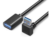 Uqezagpa 5Gbps USB3.0 Extension Cable Right/Left Angled Male to Female 90 Degree Adapter Cord for Desktop Laptop
