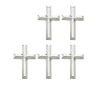 Uqezagpa 5pcs Elegant Gold Crucifix Brooch Handmade Unisex Alloy Badge Corsage Pin for Religious Event and Fashionable