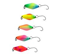Uqezagpa 5pcs Glow Spinner Baits 30mm / 35mm Rhombus Spoon Lures Copper Fishing Tackle Accessory with Hook Rhombus with Hook Glow Spinner Baits Double Side Painting Copper Tackle Accessories