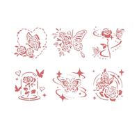 Uqezagpa 6 Pcs Butterfly Stencil Hollow Out Painting Stencils Journal Stencils Forests Garden Stencil for Painting