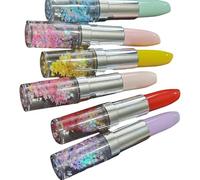 Uqezagpa 6 Pcs/Set Neutral Pen Lipstick Shape Gel Stationery 0.5mm Gel Inks Writing Journaling Gift