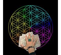 Uqezagpa 60x60cm Tarots Table Cloth Metaphysical Board Game Mat Pendulum Divination Tablecloth Board Game Cards Pad Tarot Reading Spread Tablecloth Table Card