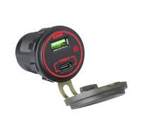 Uqezagpa 66W Car Charging Adapter Double Port Type C PD30W+USB 36W with Touch Switches for Car, Trucks, SUVs, Motorcycles,