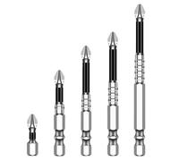 Uqezagpa 6Pcs Antislip Screwdriver Bits Set Alloy Steel for Multiple Screw Specifications and Hand Repair