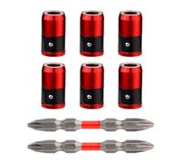 Uqezagpa 6Pcs Magnetic Screw Rings Holders Detachable Magnetic Head Screwdriver Rings with Screwdriver Bit Magnetizer Bit