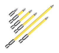 Uqezagpa 6Pcs Screwdriver Bit Set Magnetic Antislip High Hardness Impacts Resistance Bit Drill Attachment Screwdriver Bit