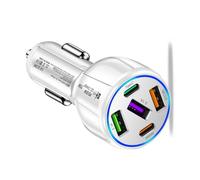 Uqezagpa 75W Super Fast Car Charging 5-Port Type C USB Charging Adapter for Phones Tablets with Type C PD30W