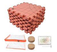 Uqezagpa 9Pcs Knitting Blocking Mat With 100Pcs 38mm T Pin 32x32cm Foam Crochet Blocking Board For Granny Squares Making Foam Locking Pad