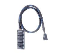 Uqezagpa ABS 4Pin PWM Fan Splitter with Overload & Braided Sleeve for Computer Systems Soldered Cable Fan Hubs