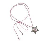 Uqezagpa Adjustable Star Pendant Necklace With Nylon Cord And Alloy Charm Decoration For Trendy Layering Jewelry Pieces Star Necklace